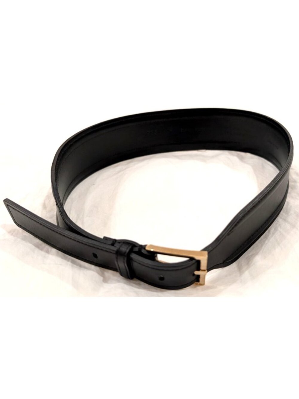 Hugo Boss Black Leather Belt, Black, Women Size Medium